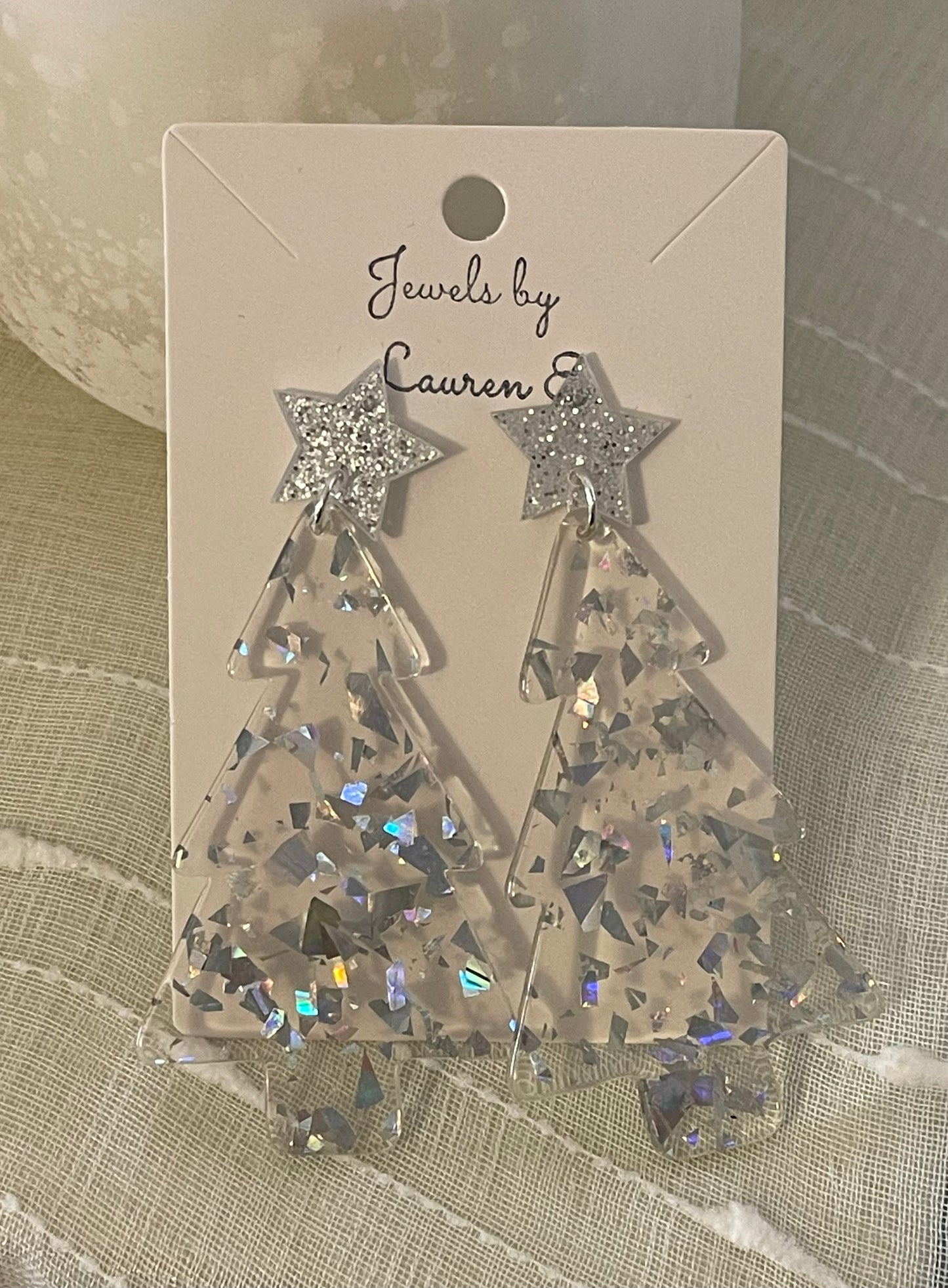 Glittery Christmas Tree Dangles