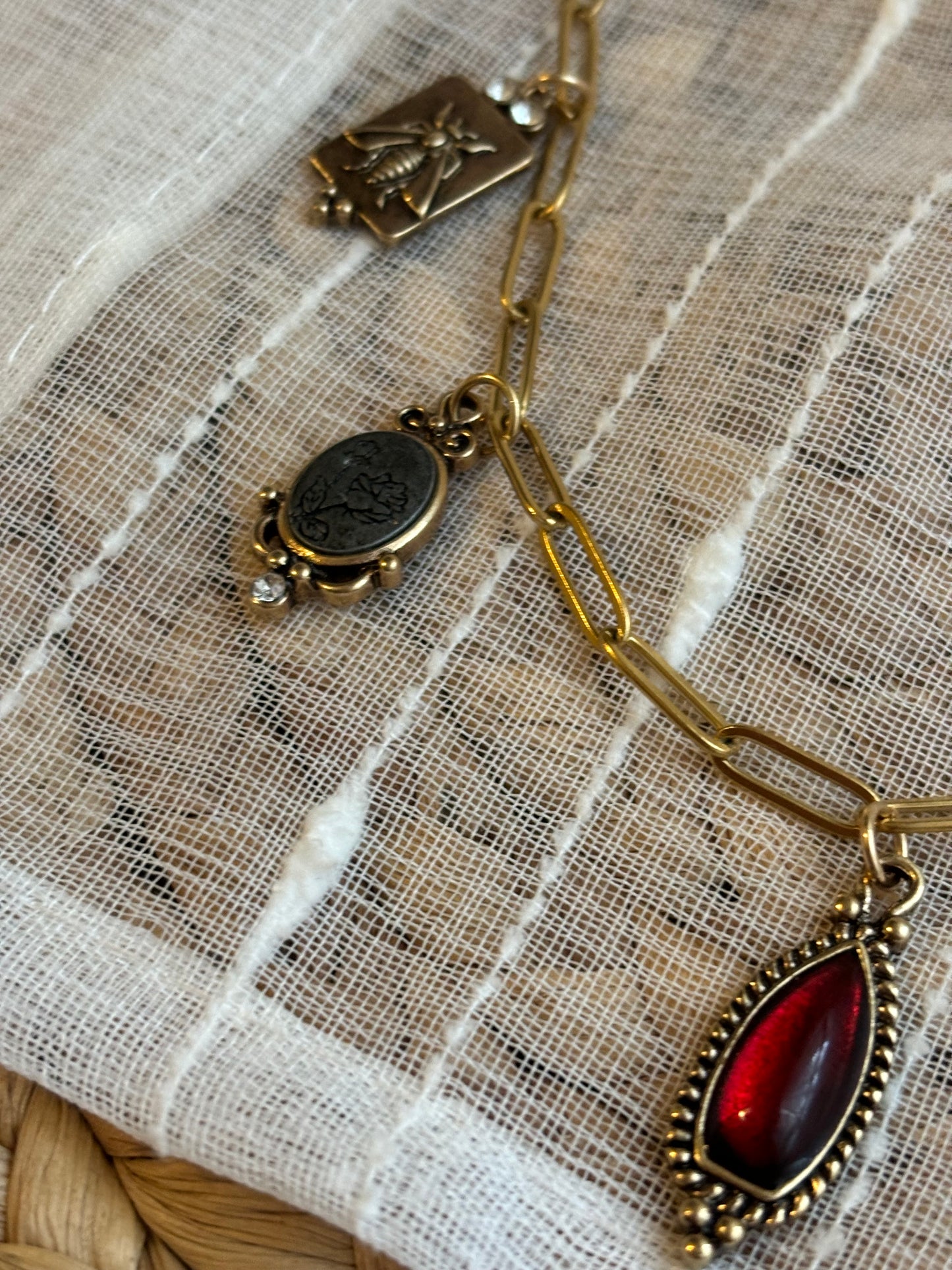 Vintage Feel Charm Necklace