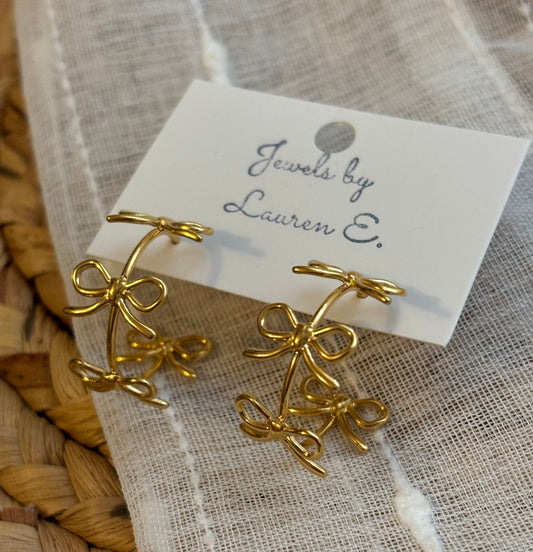 Golden Bow Hoops