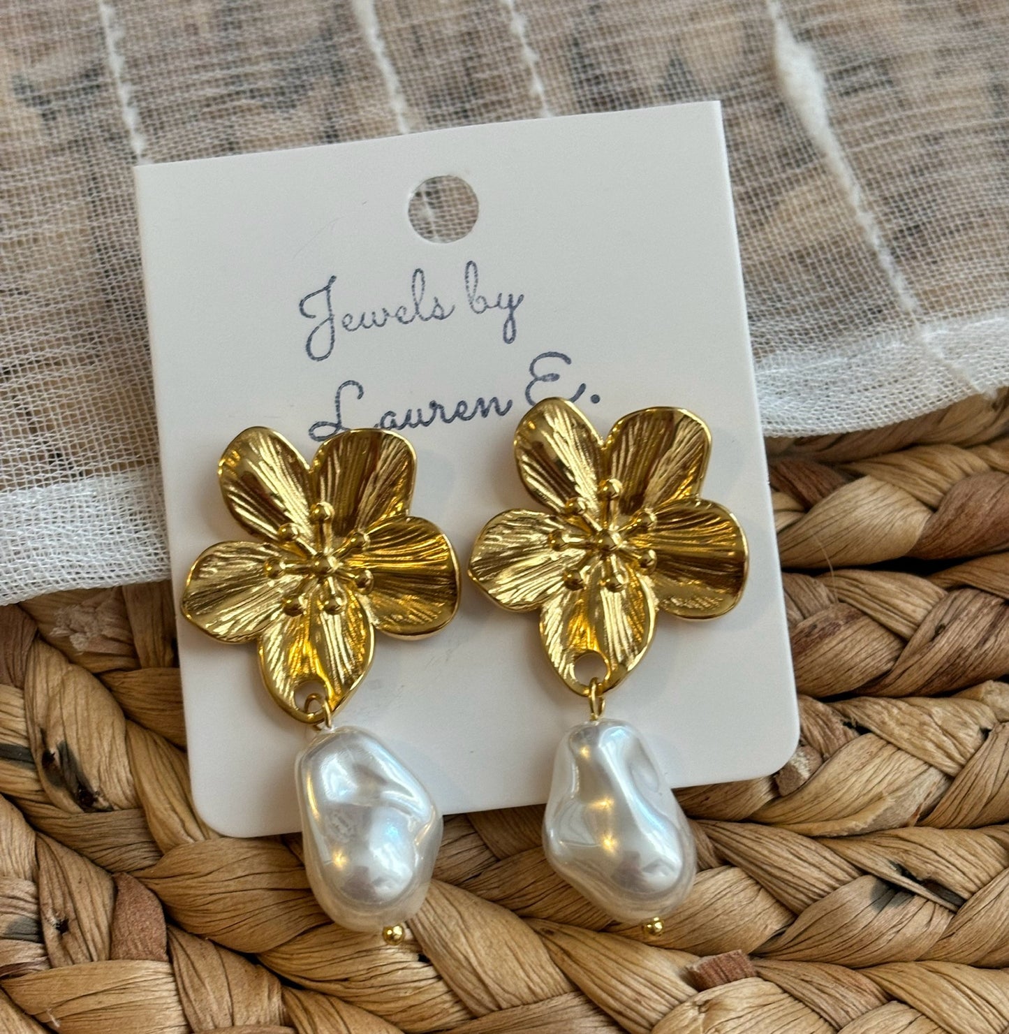 Flower & Pearl Dangles