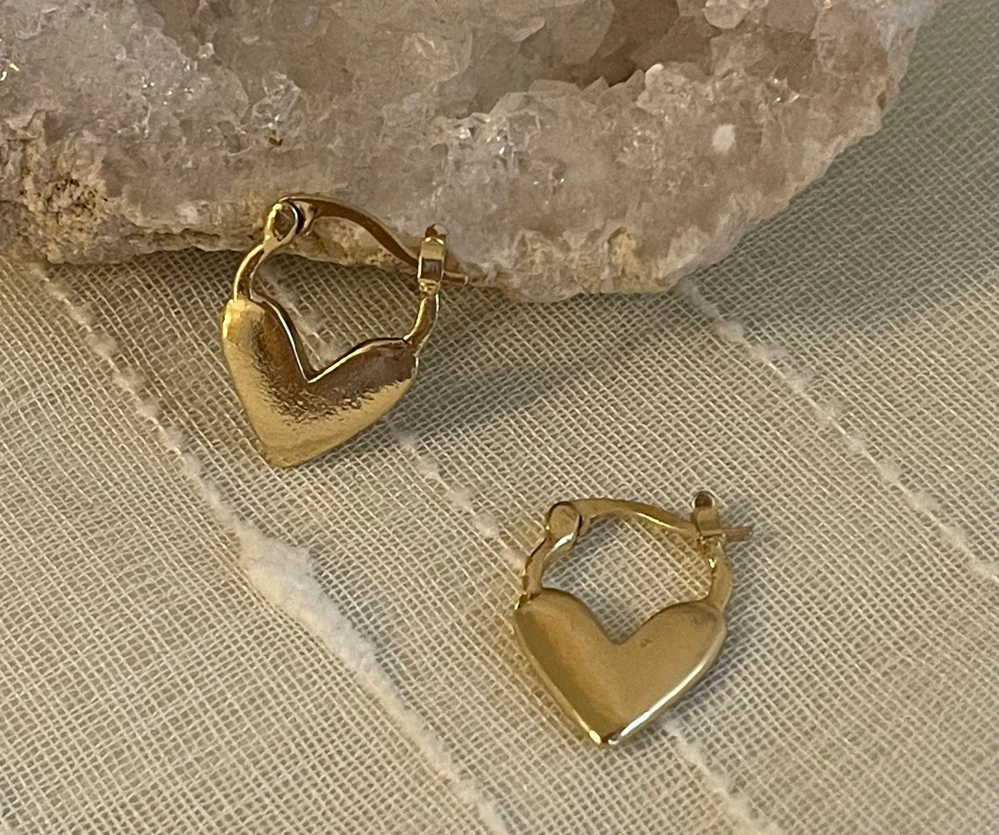 Heart Of Gold Hoops