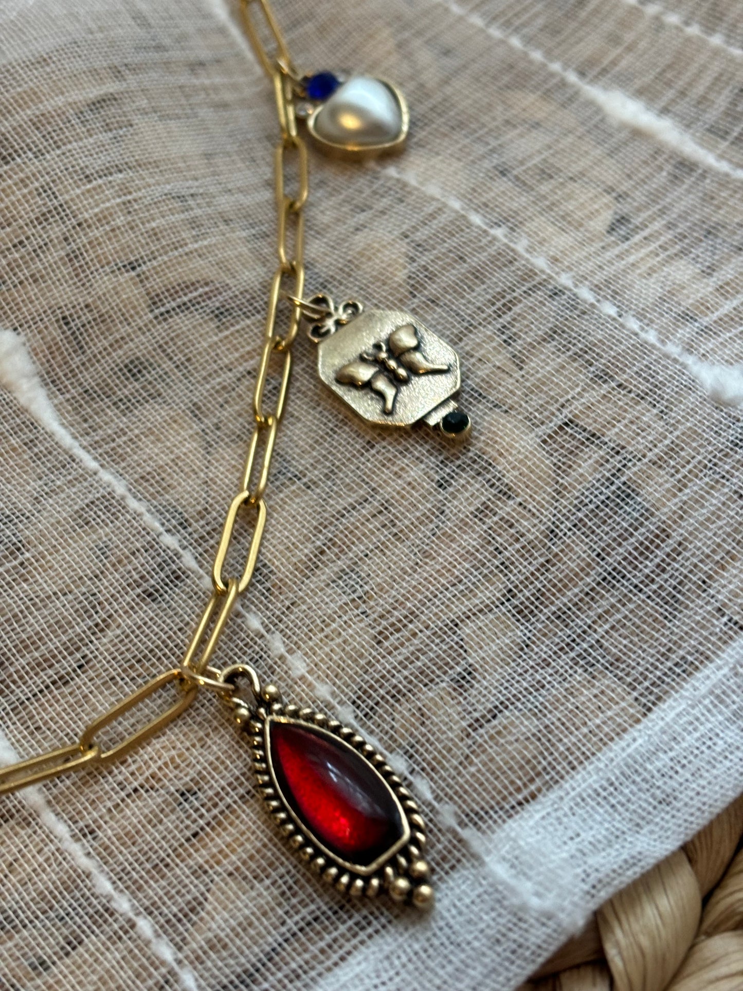 Vintage Feel Charm Necklace