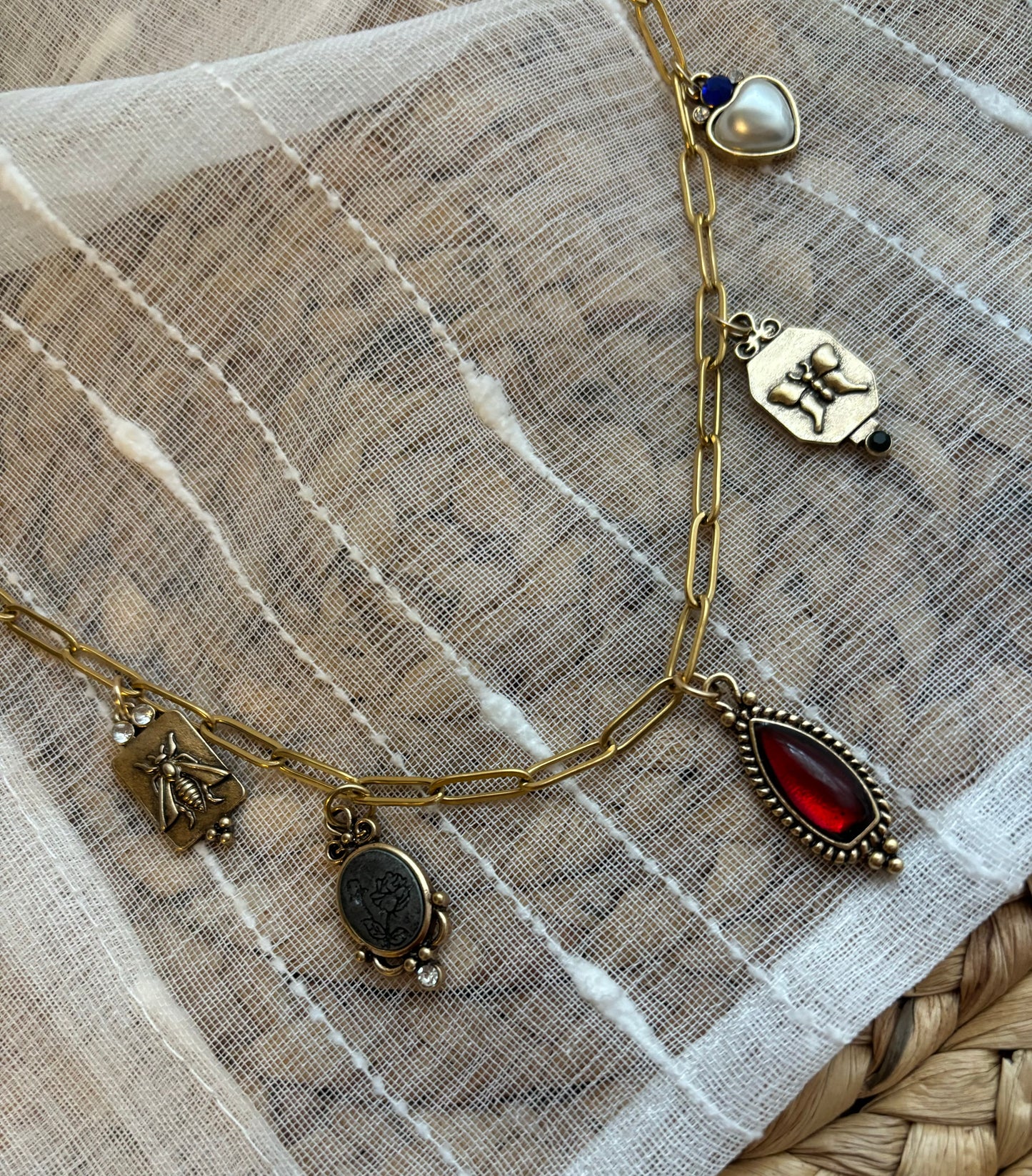 Vintage Feel Charm Necklace