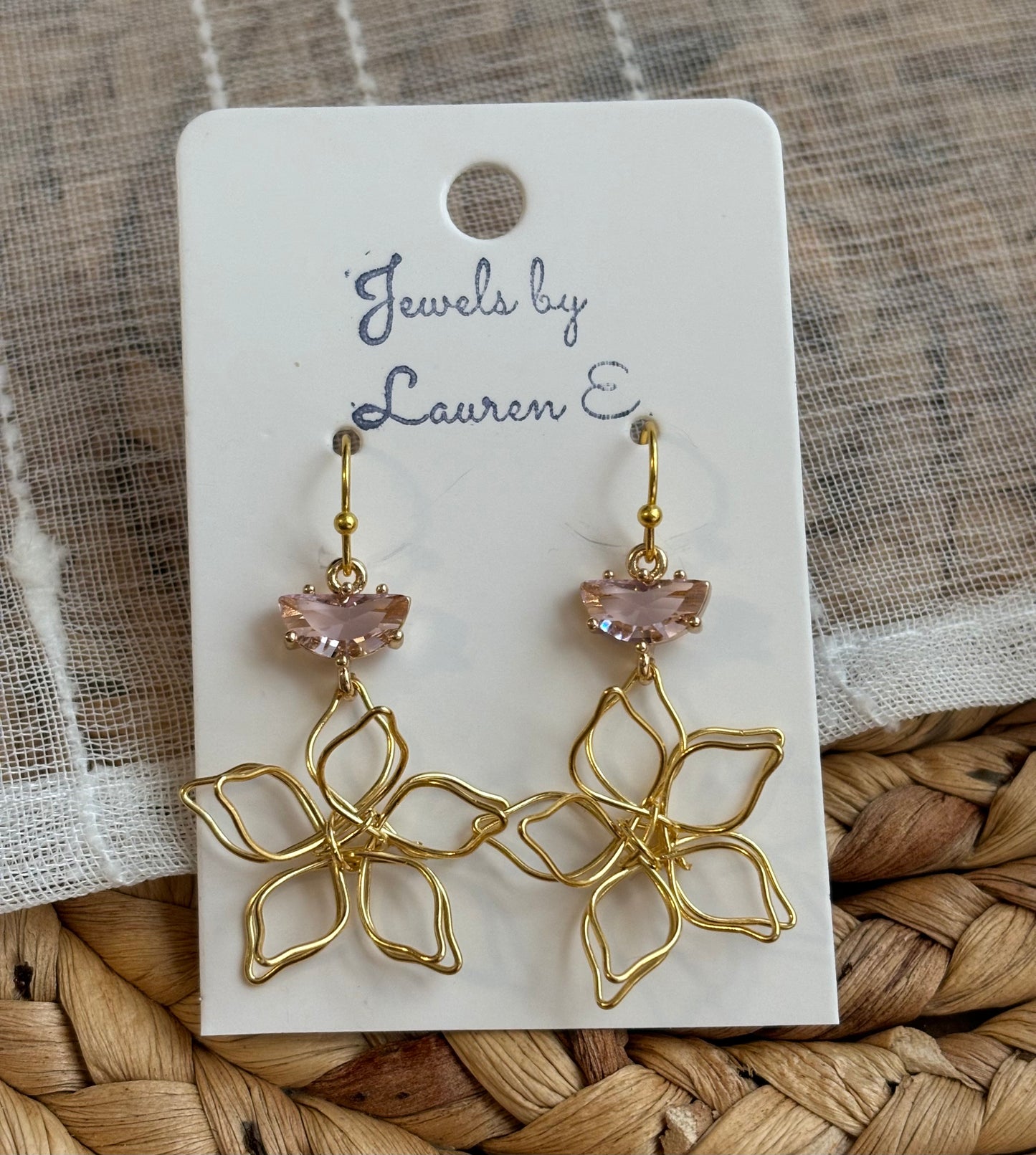 A Pop of Pink Twisted Flower Dangles