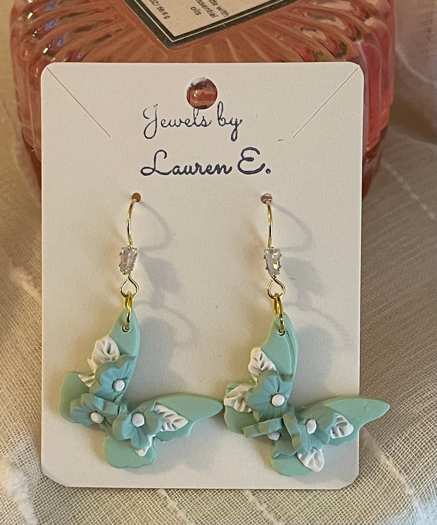 Teal Butterfly Dangles