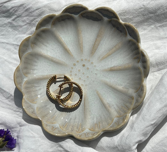 White Flower Jewelry Dish