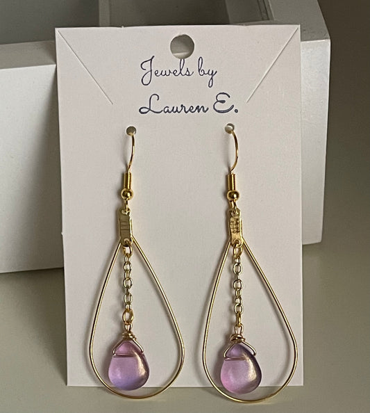 Rosy Purple Bejeweled Dangles