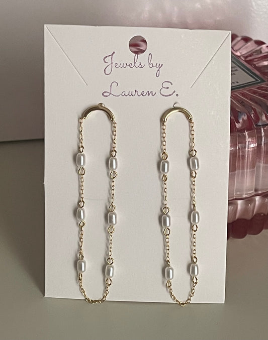 Dainty Pearl Dangles