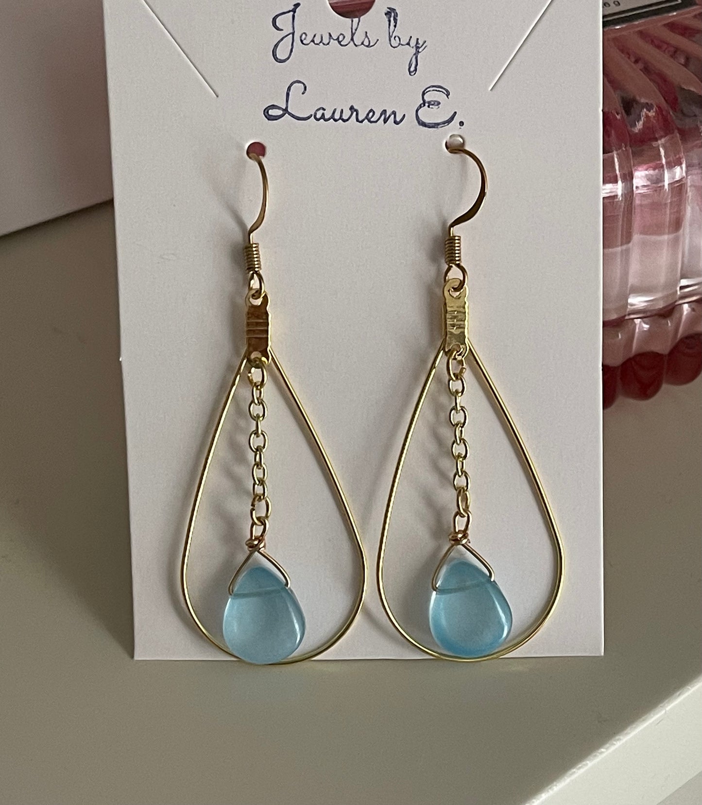 Sky Blue Bejeweled Dangles